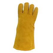 Fully Lined Cowhide Split Welders Glove, Light Brown Premium Grade, Light Brown Cuff, Reinforced Thumb Crotch, Straight Thumb, Large