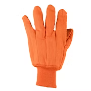 Fluorescent Corduroy Double Palm, Hi-Vis Orange, Cotton/Poly, Hi-Vis Orange Knit Wrist, Large