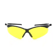 Safety Glasses, Op-Teks Style, Black Frame, Amber Lens