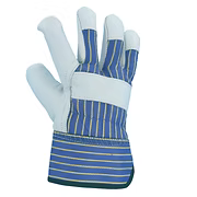 Cowhide Grain Leather Palm, Premium Grade, Safety Cuff, Gunn Cut, Straight Thumb. Sizes: S-XL