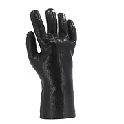 Black PVC, Rough Finish, 12" Gauntlet Cuff, Interlock Lining