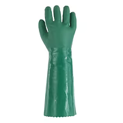 Green PVC, Double Dipped Sandy Finish, Jersey Lining, 18" Gauntlet Cuff