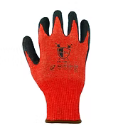 13 Gauge Red HPPE Fiber Cut A4, Abrasion 3, Puncture 2 , Crinkled Rubber Palm Coating, S-2XL