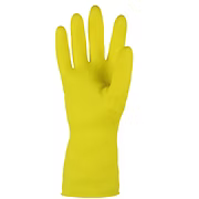 Yellow Latex, Flock Lined, 17 mil, Beaded Cuff, S-XL