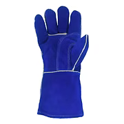 Premium Grade Blue Welding Glove, Reinforced Thumb, Wing Thumb, Sewn with Aramid Thread, Large