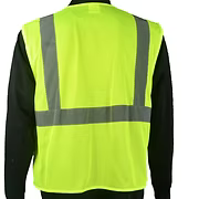 Hi-Vis Yellow Class II Safety Vest, 5 Pockets, Reflective Silver Stripes. S-5XL