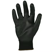 13 gauge Black Nylon Liner with Black Polyurethane Palm Coating. Sizes: S-2XL