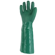 Green PVC, Double Dipped Sandy Finish, Jersey Lining, 18" Gauntlet Cuff