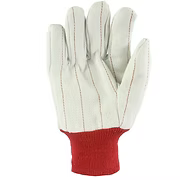 Premium quality double palm, bleached white nap-in red knit wrist.