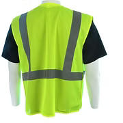 Breakaway Vest, Hi-Vis Yellow Mesh, Reflective Stripes, One Outside Chest Pocket, 1 Pencil Pocket Outside Pocket, Class II, Sizes S-5XL