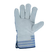 Premium Grade Leather Palm, Stripe Fabric Back, 2.5" Rubberized Cuff, S-XL