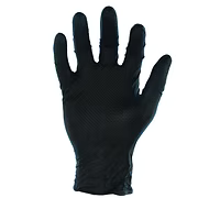Black Nitrile, Heavy Texture Diamond Pattern, 8 mil, Extended Cuff, Sizes S-2XL