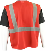 Red 5 Pocket Mesh Vest with Silver Reflective Stripes. Sizes M-5XL