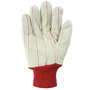 Premium Grade 18 Oz Corded Double Palm With Red Knit Wrist