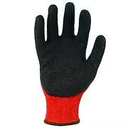 13 Gauge Red HPPE Fiber Cut A4, Abrasion 3, Puncture 2 , Crinkled Rubber Palm Coating, S-2XL