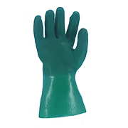 Green PVC, Double Dipped Sandy Finish, Jersey Lining, 12" Gauntlet Cuff