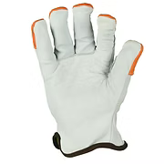 Quality Grade Goatskin Grain Driver Orange Finger Tips With Logo , A5 Aramid Lining, Wing Thumb. Sizes: S-3XL