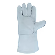 Fully Lined Cowhide Split Welders Glove, Grey Quality Grade, Wing Thumb, Large
