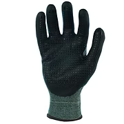 18 Gauge Cut 3, Abrasion 4, Puncture 3. Dotted Nitrile Palm, Black HPPE Liner, S-2XL