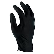 5 Mil black Nitrile Powder Free. Metal detectable, FDA-approved for food service. Textured fingertips, CFIA and FDA compliant. Sizes: S-2XL