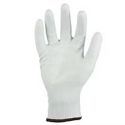 13 gauge White Color HPPE Fiber A2 Cut Resistant Glove with White Polyurethane Palm Coating, XS-2XL