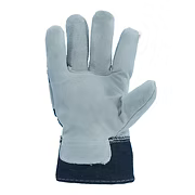 Standard Grade Split Cowhide Patched Palm with Blue Denim Cuff and Back, Large