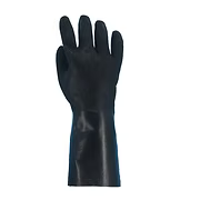 Black PVC, Double Dipped Sandy Finish, Interlock Lining, 14" Gauntlet Cuff