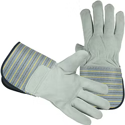 Premium Grade Leather Palm, Full Leather Back, 4.5" Rubberized Cuff, L and XL