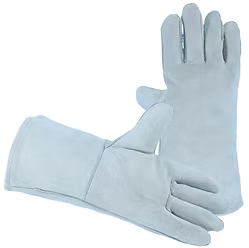 Fully Lined Cowhide Split Welders Glove, Grey Quality Grade, Wing Thumb, Large