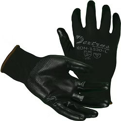 Black 13 gauge Nylon Liner with Black Nitrile Palm Coating. Sizes: S-2XL