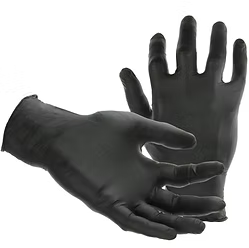 7 Mil Black Medical Grade Nitrile, Powder Free, Latex Free, Low Derma, 10.5" Beaded Cuff, XS-XL