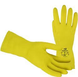Yellow Latex, Flock Lined, 17 mil, Beaded Cuff, S-XL