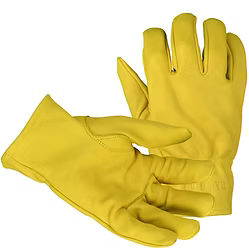 Premium Grade Elkskin Grain Drivers Glove, Keystone Thumb, Leather Hemmed, Shirred Elastic Back. Sizes: XS-2XL