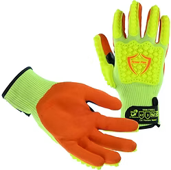 Cut A7, Puncture 5, Abrasion 5, Impact 2, Orange Sandy Nitrile Palm