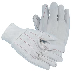 Nap-in Corded Double Palm, Bleached, Knit Wrist, 18 oz., Large