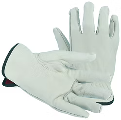 Red Fleece Lined Cowhide Grain Drivers Glove, Superior Grade, Elastic Wrist, Keystone Thumb, S-3XL