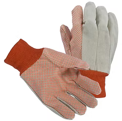 Canvas with Orange PVC Dots and Orange Knit Wrist, 10 oz.