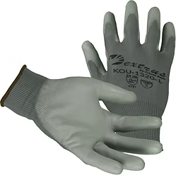 13 gauge Gray Nylon Liner with Gray Polyurethane Palm Coating. Sizes: S-2XL