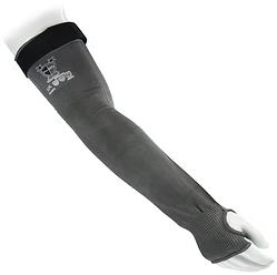 21" A6 Cut, A4 Abrasion Sleeve with Thumbhole, 21 Gauge, Grey, EN407 Heat Rating