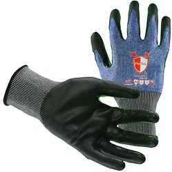 Cut A9, Abrasion 4, Puncture 5, 18 Gauge, Polyurethane Palm, Blue, S-2XL