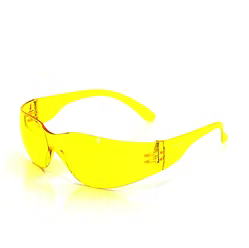Safety Glasses, Clear View Style, Amber Lens