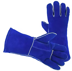 Premium Grade Blue Welding Glove, Reinforced Thumb, Wing Thumb, Sewn with Aramid Thread, Large