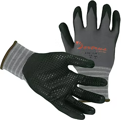 Premium Quality 15 gauge Nylon Liner with Top Grade Nitrile Foam Coated Palm with Dots. Sizes: S-2XL