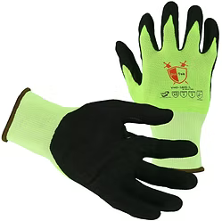 Lightweight, 18 gauge, A5 Cut Resistant, Sandy Nitrile Palm, Hi-Vis Yellow, S-2XL