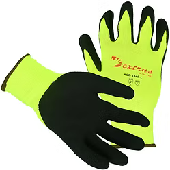 Premium Quality 15 gauge Hi-Vis Yellow Nylon Liner with Top Grade Nitrile Foam Coated Palm. Sizes: S-XL