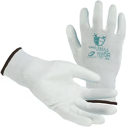 13 gauge White Color HPPE Fiber A2 Cut Resistant Glove with White Polyurethane Palm Coating, XS-2XL