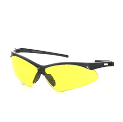 Safety Glasses, Op-Teks Style, Black Frame, Amber Lens