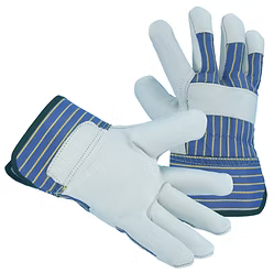 Cowhide Grain Leather Palm, Premium Grade, Safety Cuff, Gunn Cut, Straight Thumb. Sizes: S-XL