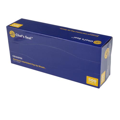 Chef's Seal™ Aluminum Foil Pop Up Sheet, Silver, 14" x 10.75 (3000Pack)
