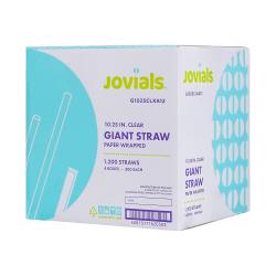 Jovials™ Giant Paper Wrapped Straw, Clear, 10.25" (1200Pack)
